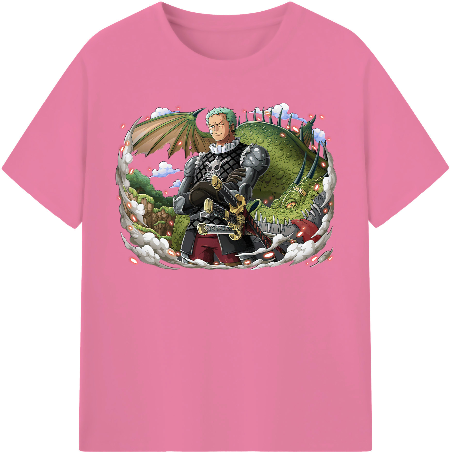 ワンピース ロロノア・ゾロ ONE PIECE Roronoa Zoro 綿100％半袖Tシャツ（フロントプリント）